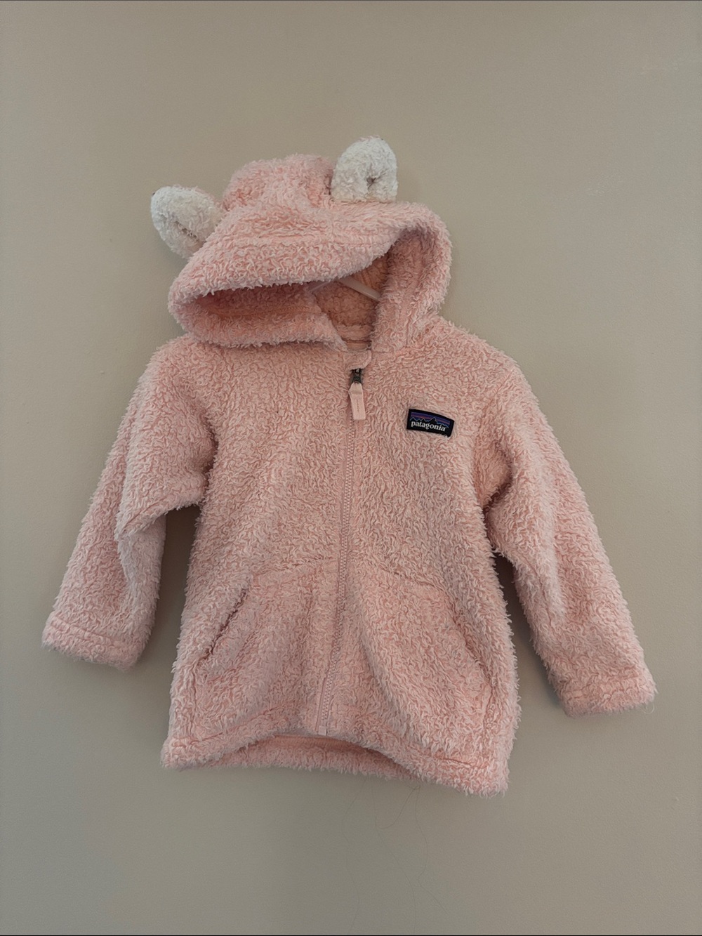 Patagonia Pink Sherpa Hoodie with Ear Accents